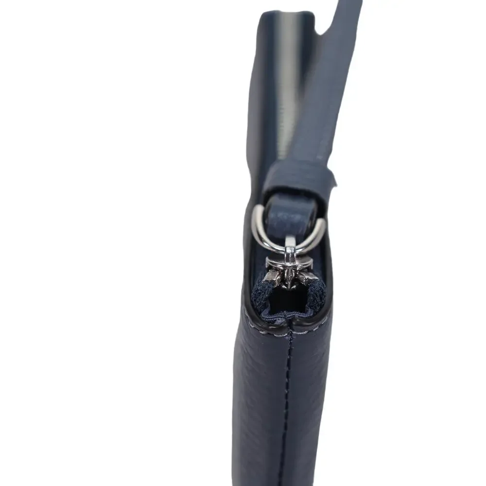 Coach Corner Zip Leather Wristlet Wallet – Navy Blue with Bold Red Script - NWT - Picture 5 of 7